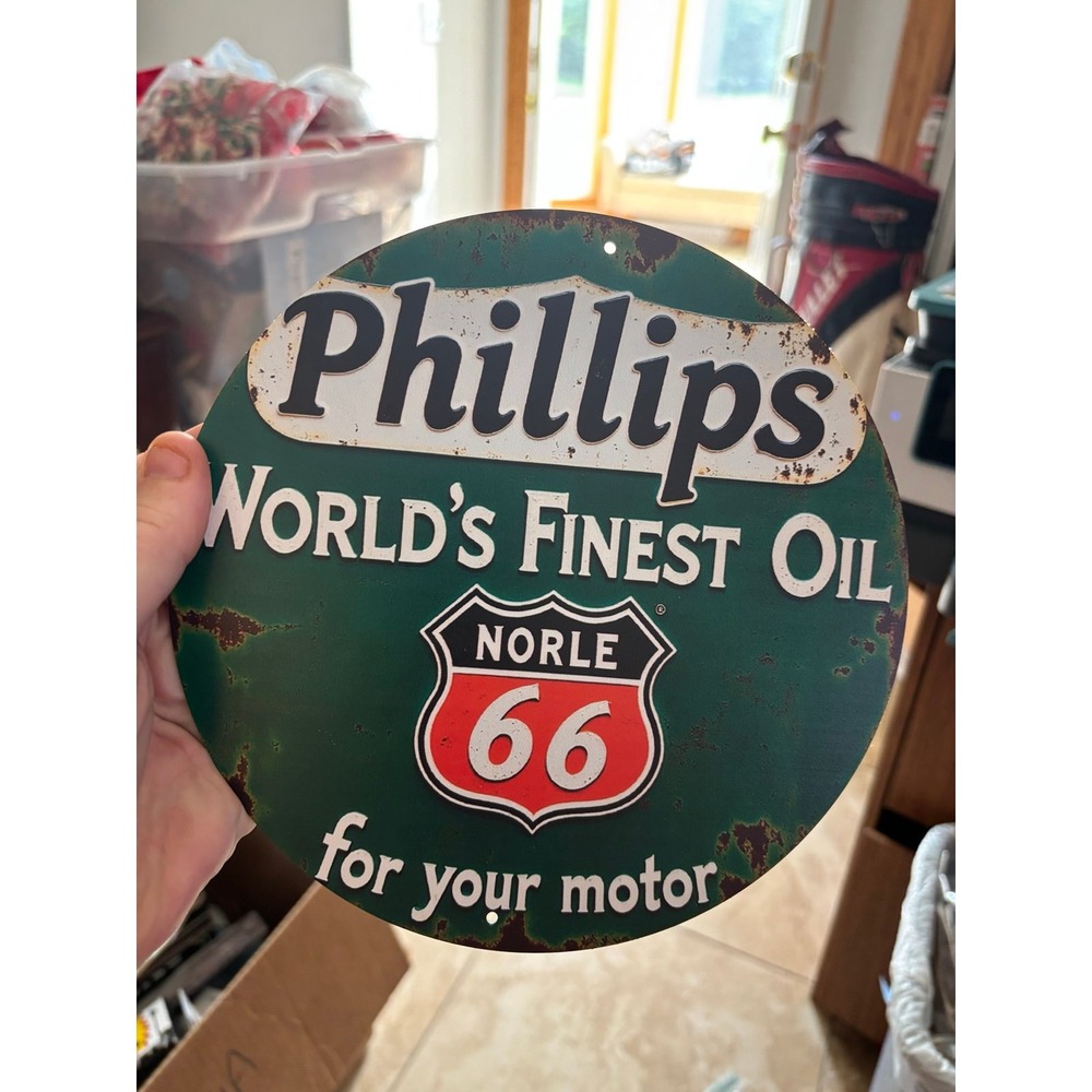 Phillips worlds finest Oil Service Limited Edition Metal Sign. Route 66